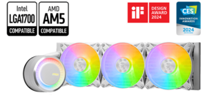 White CPU liquid cooler MSI MAG CORELIQUID E360 WHITE