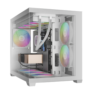 White PC case GAMDIAS AURA GC10M V2 ARGB WH