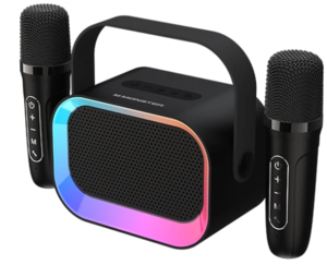 مكبّر صوت محمول بلوتوث Monster GK600 RGB مع ميكروفونين بلون أسود