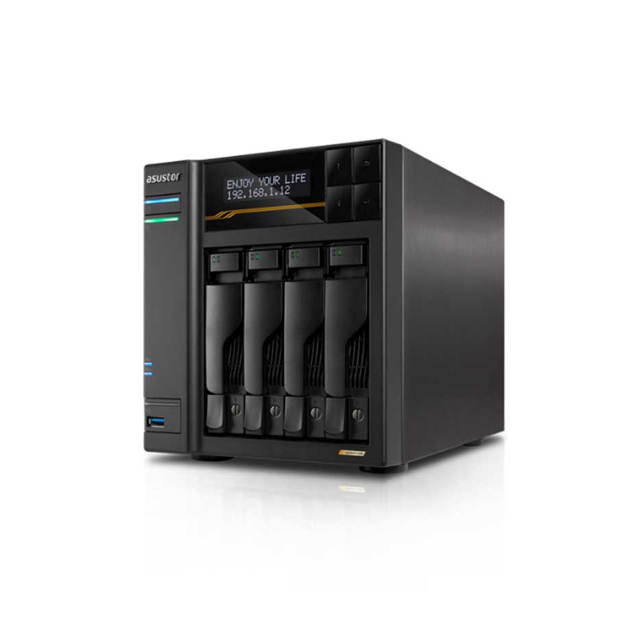 Asustor Lockerstor 4 Gen3 4 Bay NAS, Quad-Core 2.3GHz CPU, Dual USB 4 Ports, Dual 10GbE Ports, Dual ASUSTOR