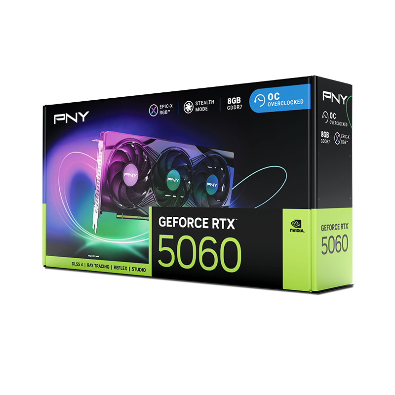 PNY GeForce RTX™ 5060 8GB ARGB Overclocked Triple Fan PNY