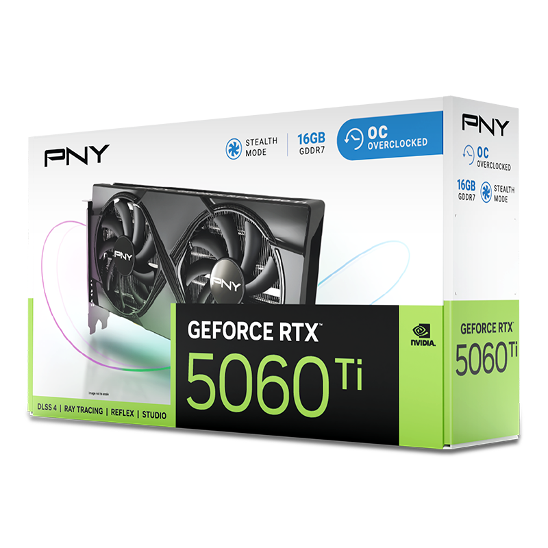 PNY GeForce RTX™ 5060Ti 16GB Overclocked Dual Fan PNY