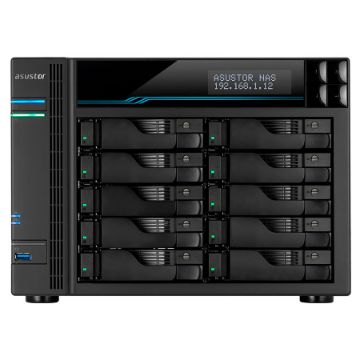 ASUSTOR 10Bay NAS, Intel 9th Xeon E-2224, 8GB DDR4 ECC SODIMM, 2.5GbE x3, 10GbE x1, M.2 Drive Slots x 2